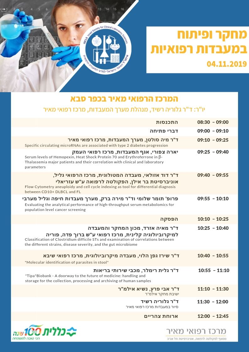 כנס המחקר השנתי השביעי של המרכז הרפואי מאיר 4-6.11.19